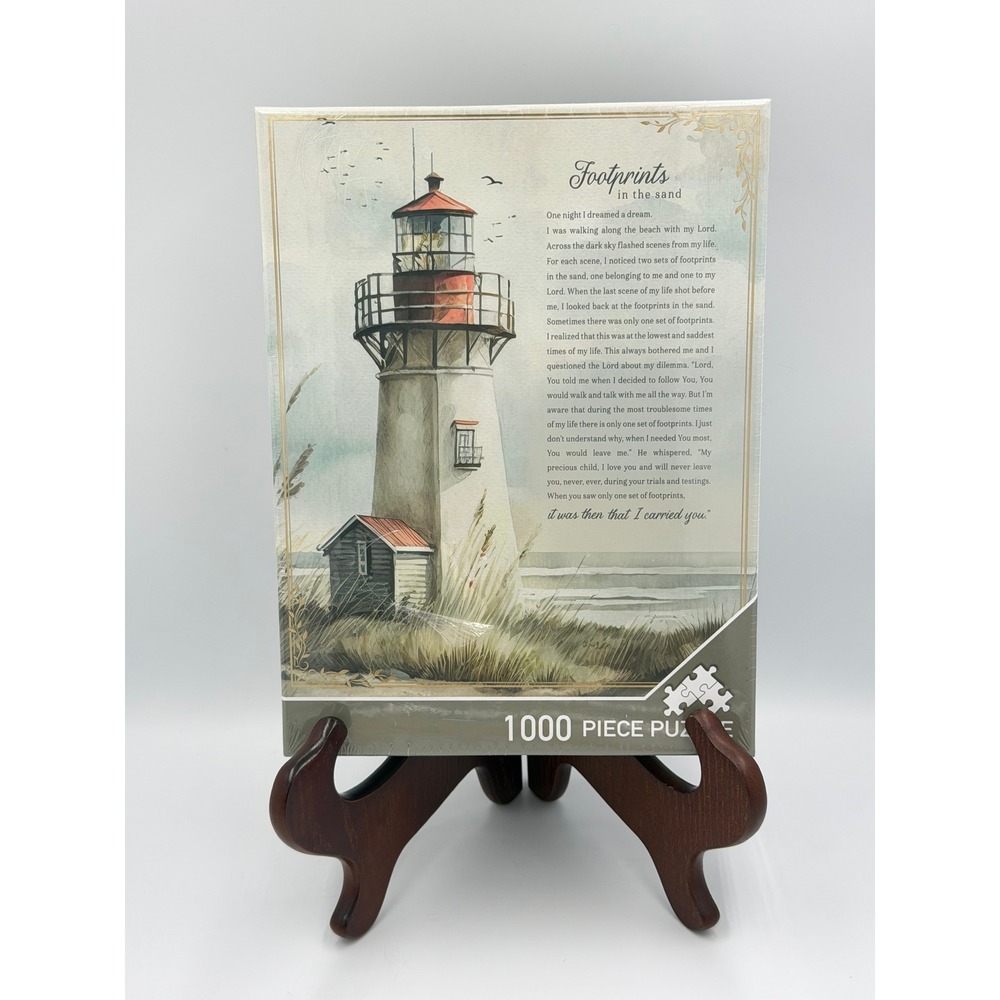 Christian‎ Art Gifts Footprints in the Sand Lighthouse Puzzle 1000 Piece Multi